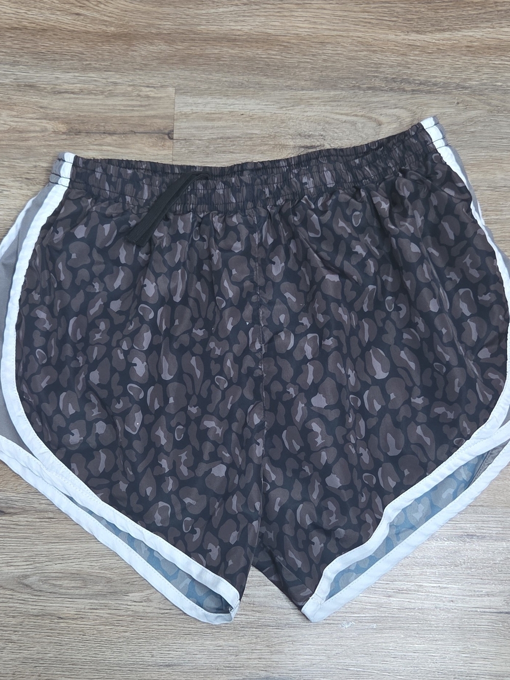 Women’s Cheetah Print Athletic Shorts with White Trim